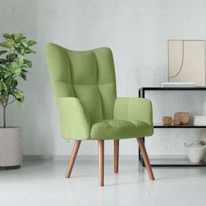 Stol za sproščanje svetlo zelen žamet