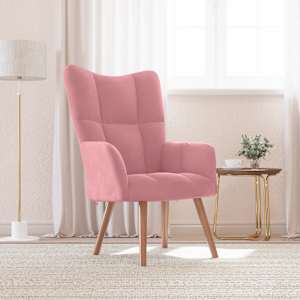 Stol za sproščanje roza žamet