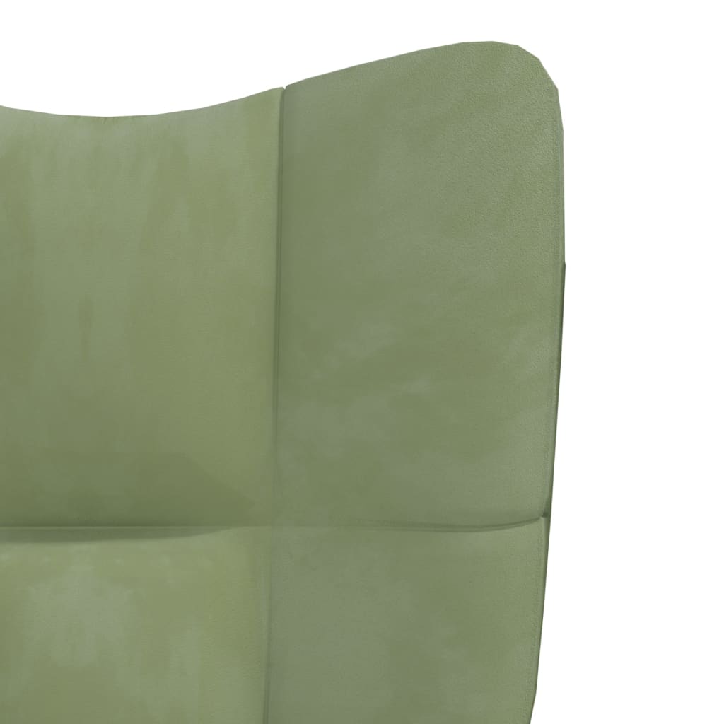 Poilsio kėdė su pakoja, šviesiai žalios spalvos, aksomas | Stepinfit