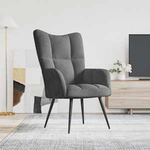 Stol za sproščanje temno siv žamet