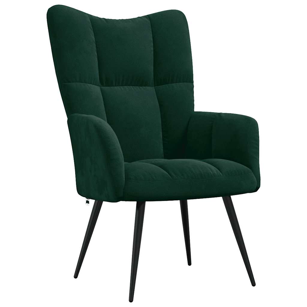 vidaXL Scaun de relaxare, verde închis, catifea-image-328075