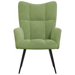 vidaXL Scaun de relaxare, verde deschis, catifea
