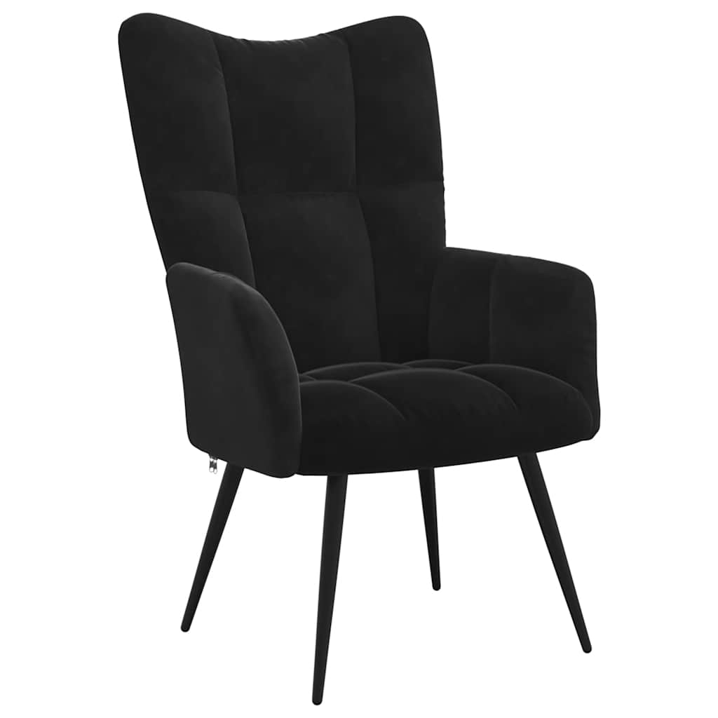 Image of vidaXL Relaxing Chair Black Velvet