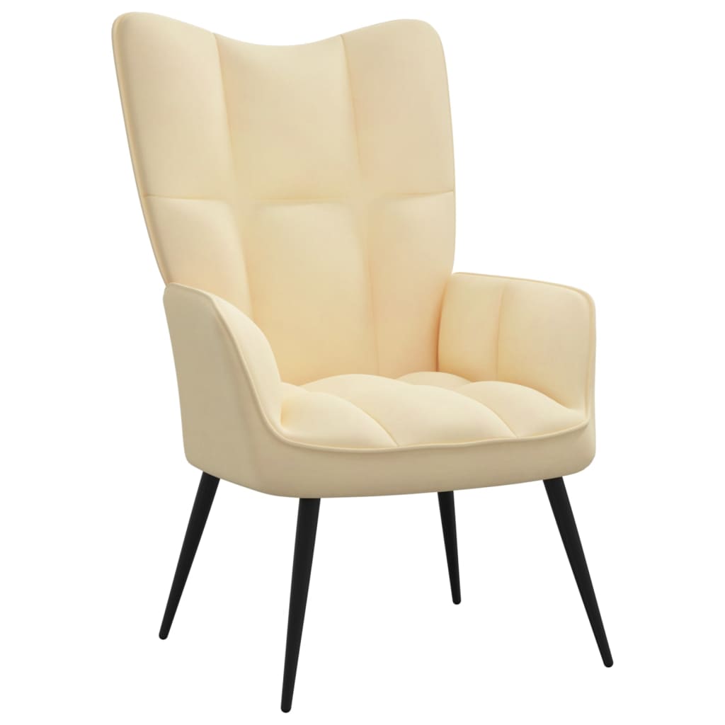 Image of vidaXL Relaxing Chair Cream White Velvet