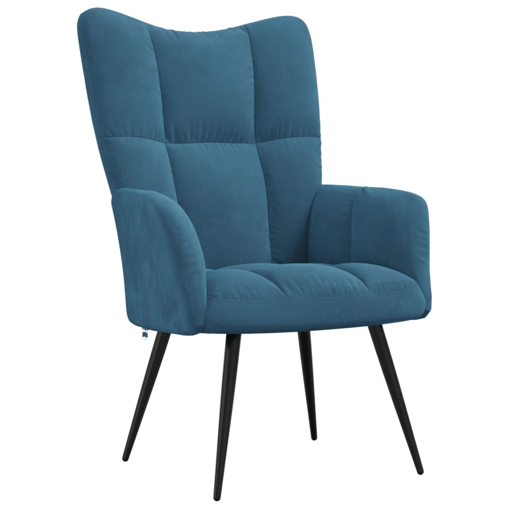 Image of vidaXL Relaxing Chair Blue Velvet