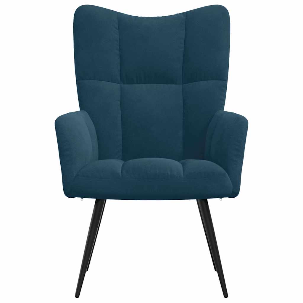 vidaXL Scaun de relaxare, albastru, catifea