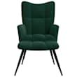 VidaXL Poltrona Relax In Velluto Verde Scuro Con Poggiapiedi E Braccioli, Design Moderno - 5