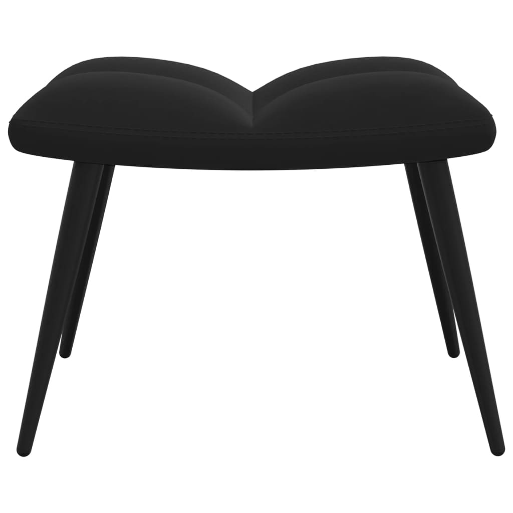 Poilsio kėdė su pakoja, juodos spalvos, aksomas | Stepinfit