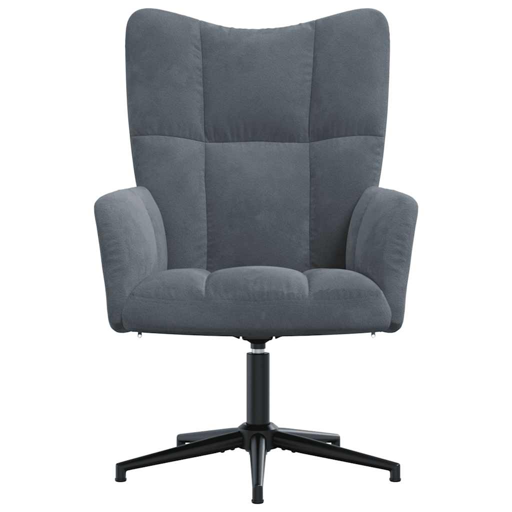 vidaXL Relaxstoel fluweel donkergrijs afbeelding