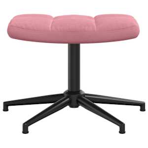 Relaxační křeslo se stoličkou růžové samet - obrázek 8
