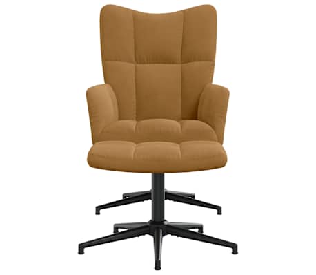 vidaXL Relaxačn&iacute; křeslo se stoličkou hněd&eacute; samet