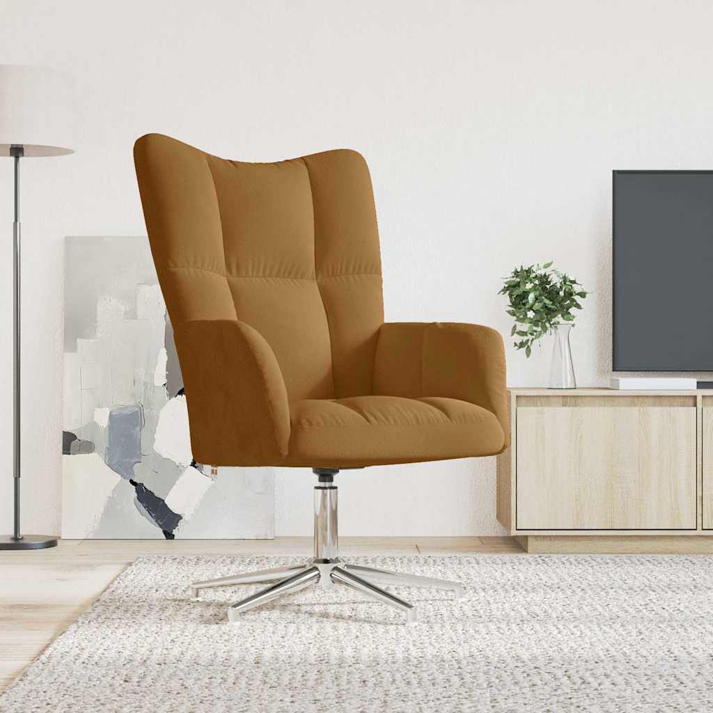 vidaXL Fotel, br�zowy, obity aksamitem