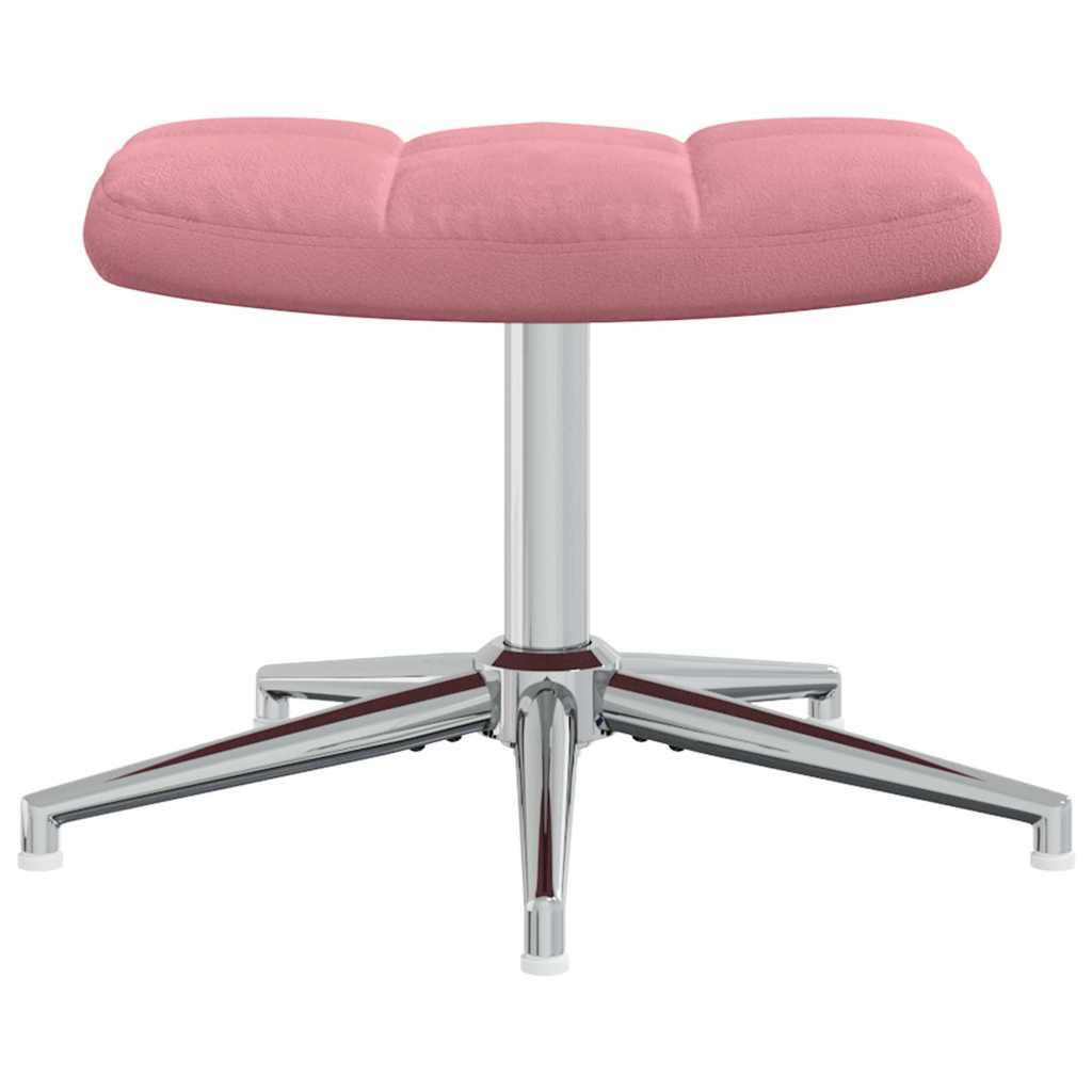 Stol za sproščanje s stolčkom roza žamet - slika 8
