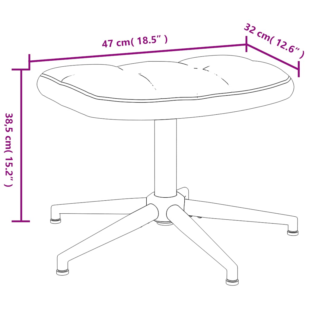 Stol za sproščanje s stolčkom črn žamet - slika 13
