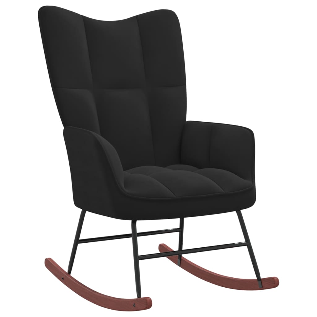 Image of vidaXL Rocking Chair Black Velvet