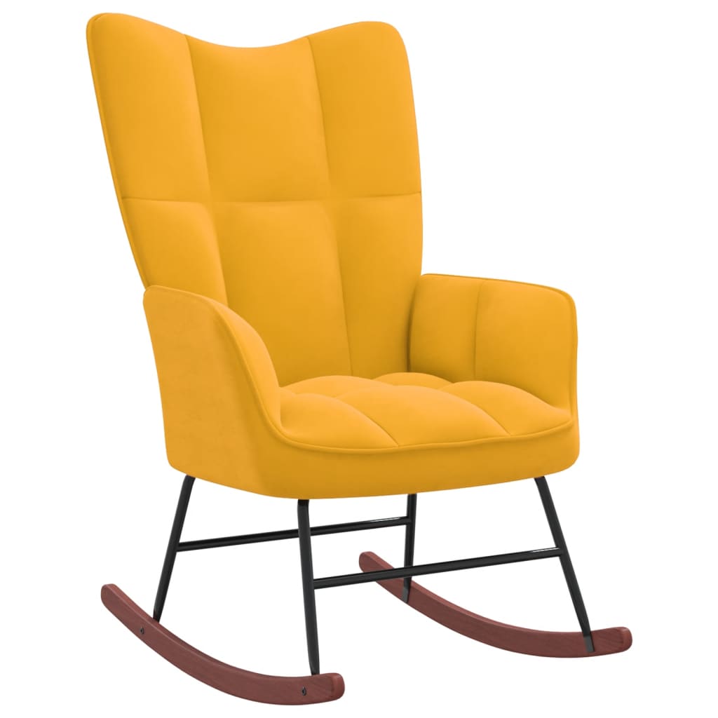 Image of vidaXL Rocking Chair Mustard Yellow Velvet