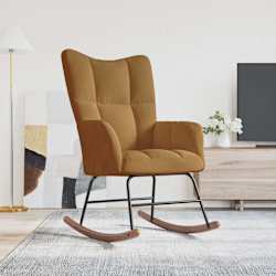 vidaXL Chaise &agrave; bascule Marron Velours