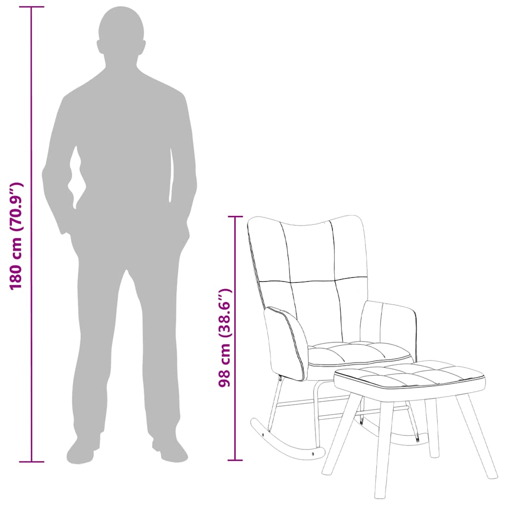 šūpuļkrēsls ar kāju balstu, gaiši zaļš samts