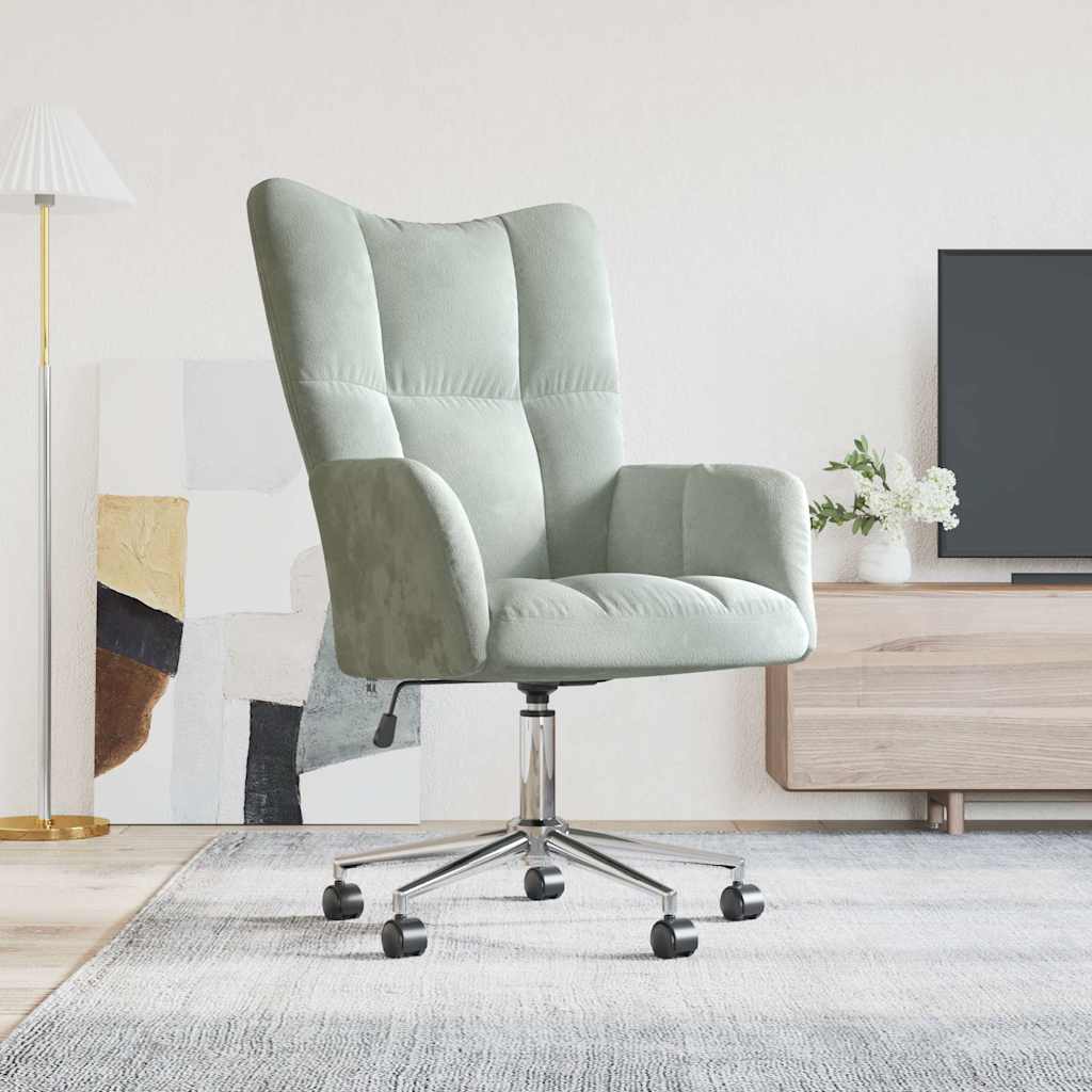 vidaXL Relaxsessel Hellgrau Samt