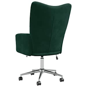 Relaxační křeslo tmavě zelené samet - obrázek 5