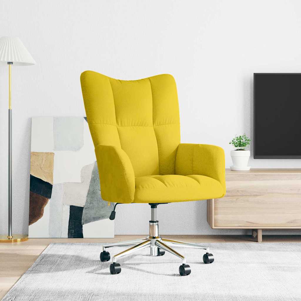 vidaXL Fotel, musztardowy, obity aksamitem