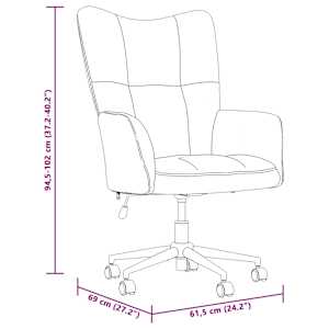 Relaxační židle krémově bílá samet - obrázek 8