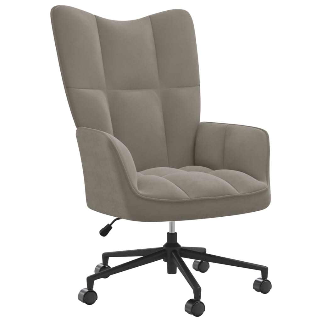 Image of vidaXL Relaxing Chair Light Grey Velvet