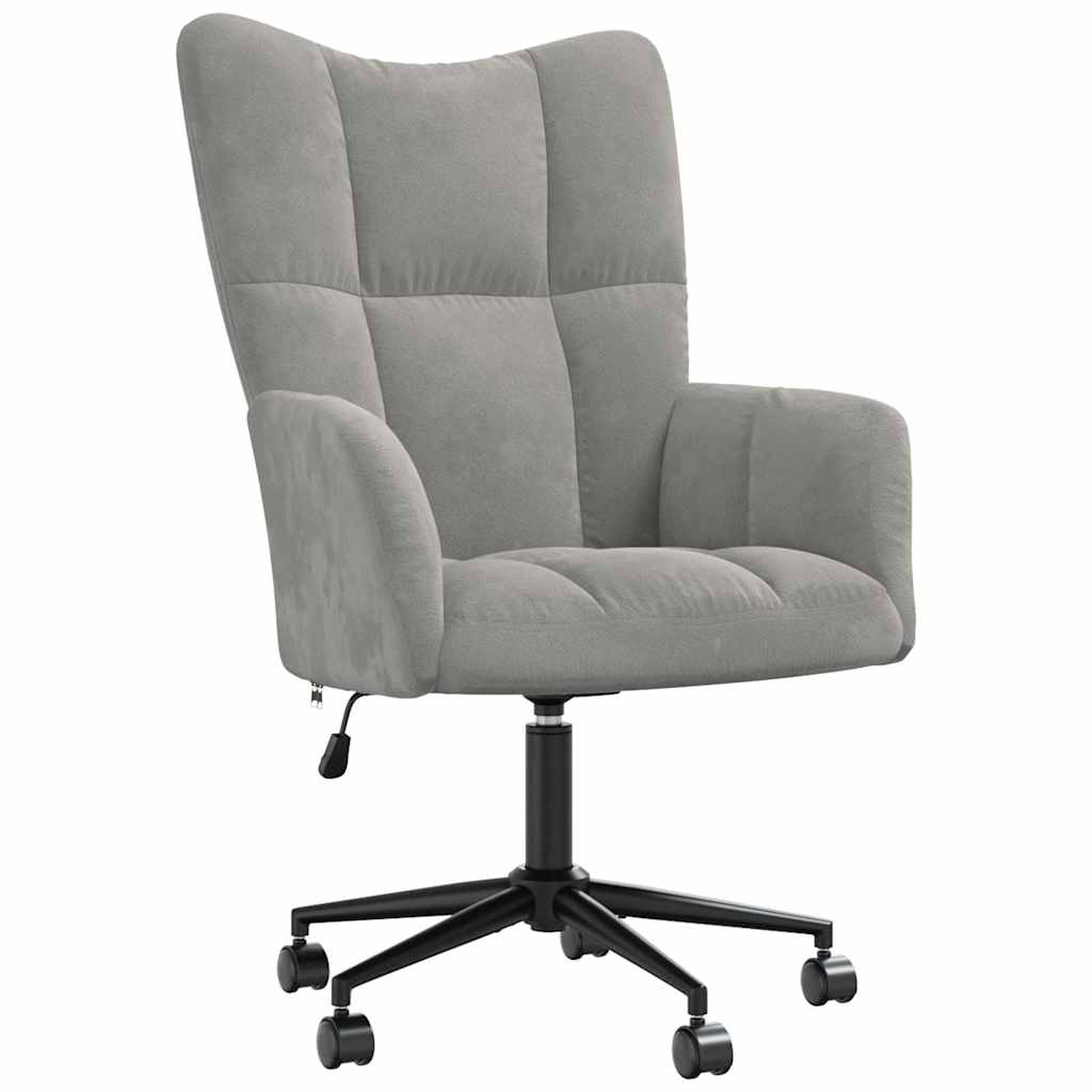 vidaXL Scaun de relaxare, gri deschis, catifea