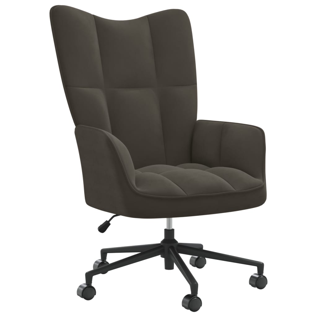 Image of vidaXL Relaxing Chair Dark Grey Velvet