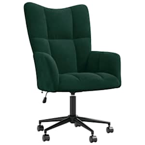 Relaxační křeslo tmavě zelené samet - obrázek 2