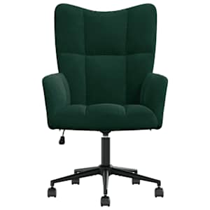 Relaxační křeslo tmavě zelené samet - obrázek 3