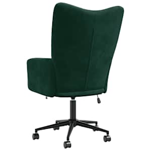 Relaxační křeslo tmavě zelené samet - obrázek 5