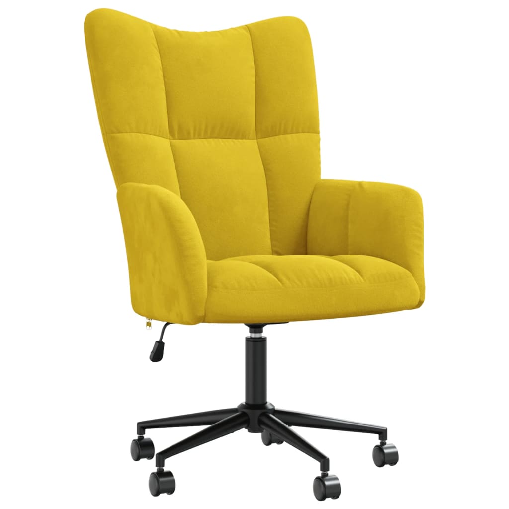 Image of vidaXL Relaxing Chair Mustard Yellow Velvet