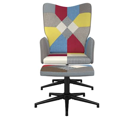 vidaXL Relaxsessel mit Hocker Patchwork Stoff