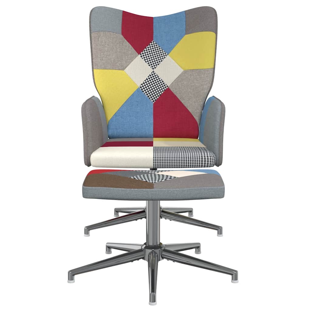 

vidaXL Relaxstoel met voetenbank patchwork stof