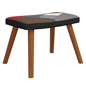 Relaxační křeslo se stoličkou patchwork textil - obrázek 6