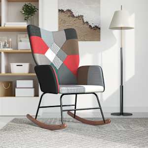 Houpací křeslo patchwork textil - obrázek 2