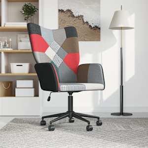 Relaxační křeslo patchwork textil - obrázek 2