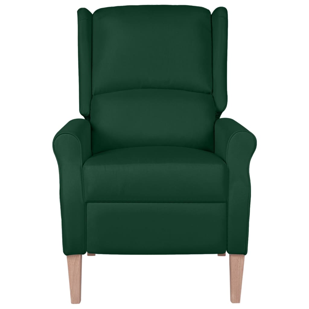 vidaXL Silla reclinable de tela verde oscuro