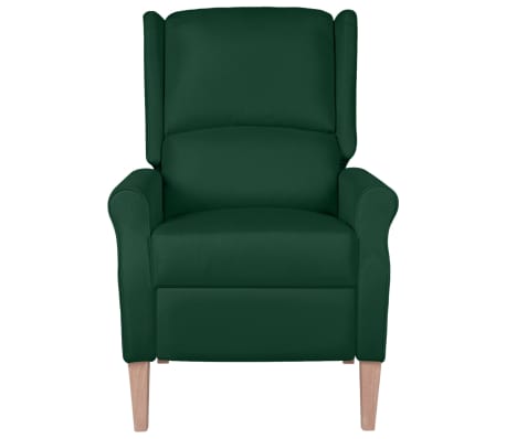 vidaXL Sillón de masaje reclinable de tela verde oscuro