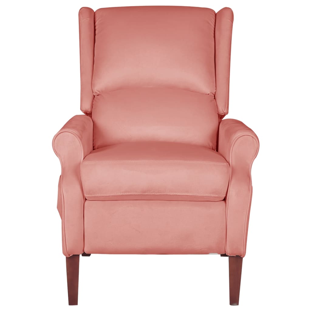 vidaXL Atlošiamas krėslas, rožinės spalvos, aksomas