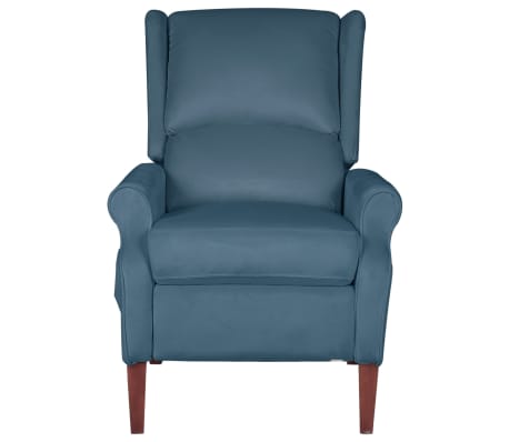 vidaXL masāžas krēsls, atgāžams, zils samts