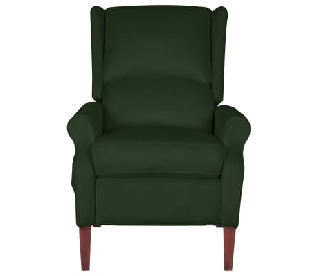 vidaXL Sillón de masaje reclinable de terciopelo verde oscuro