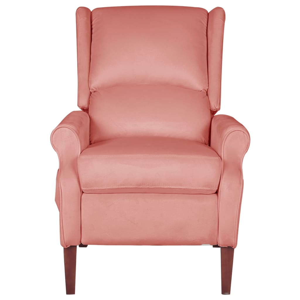 vidaXL Atlošiamas masažinis krėslas, rožinės spalvos, aksomas