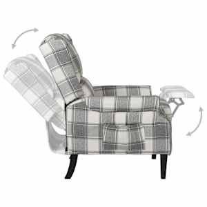 Polohovací křeslo bílé a šedé textil - obrázek 4