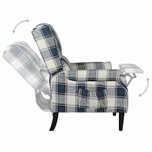 Polohovací křeslo modré textil - obrázek 3