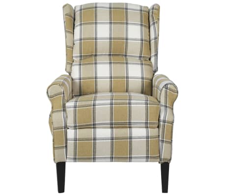 vidaXL Atlošiamas masažinis krėslas, žalios spalvos, audinys