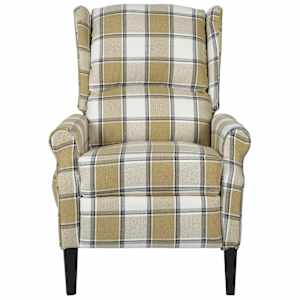 vidaXL Atlošiamas masažinis krėslas, žalios spalvos, audinys