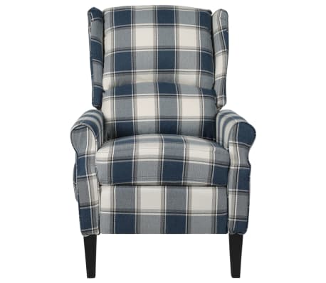 vidaXL masāžas krēsls, atgāžams, zils audums