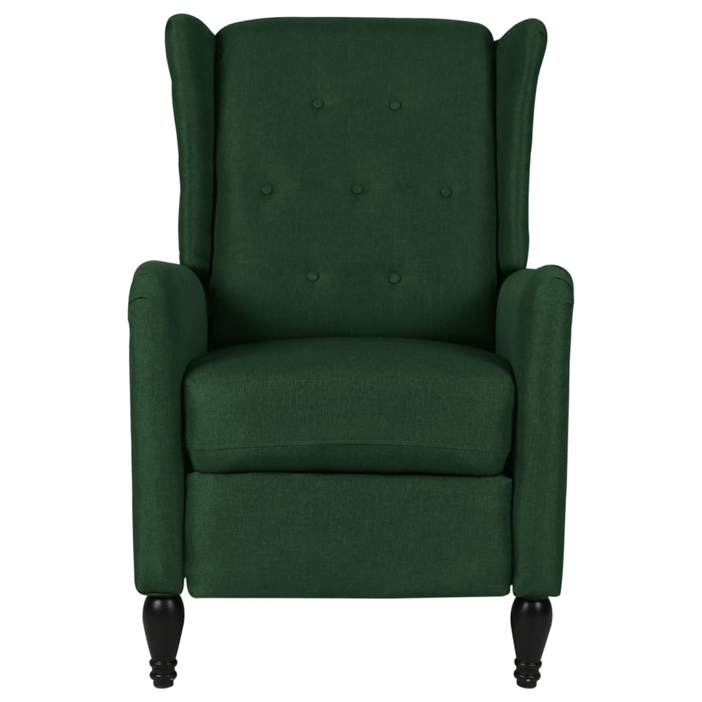 vidaXL Fauteuil inclinable Vert foncé Tissu